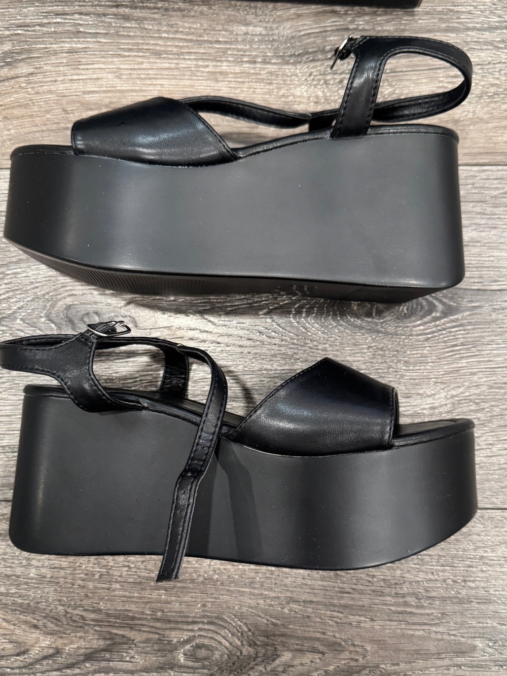 Bonnibel Black Platform Sandals with Ankle Strap